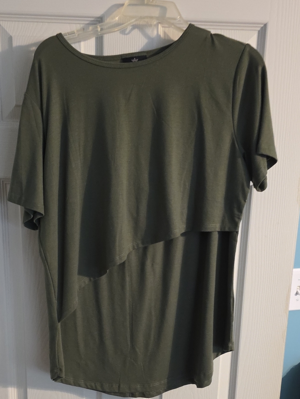 Nursing Queen Olive Green Short Sleeve Layered Nursing Tee